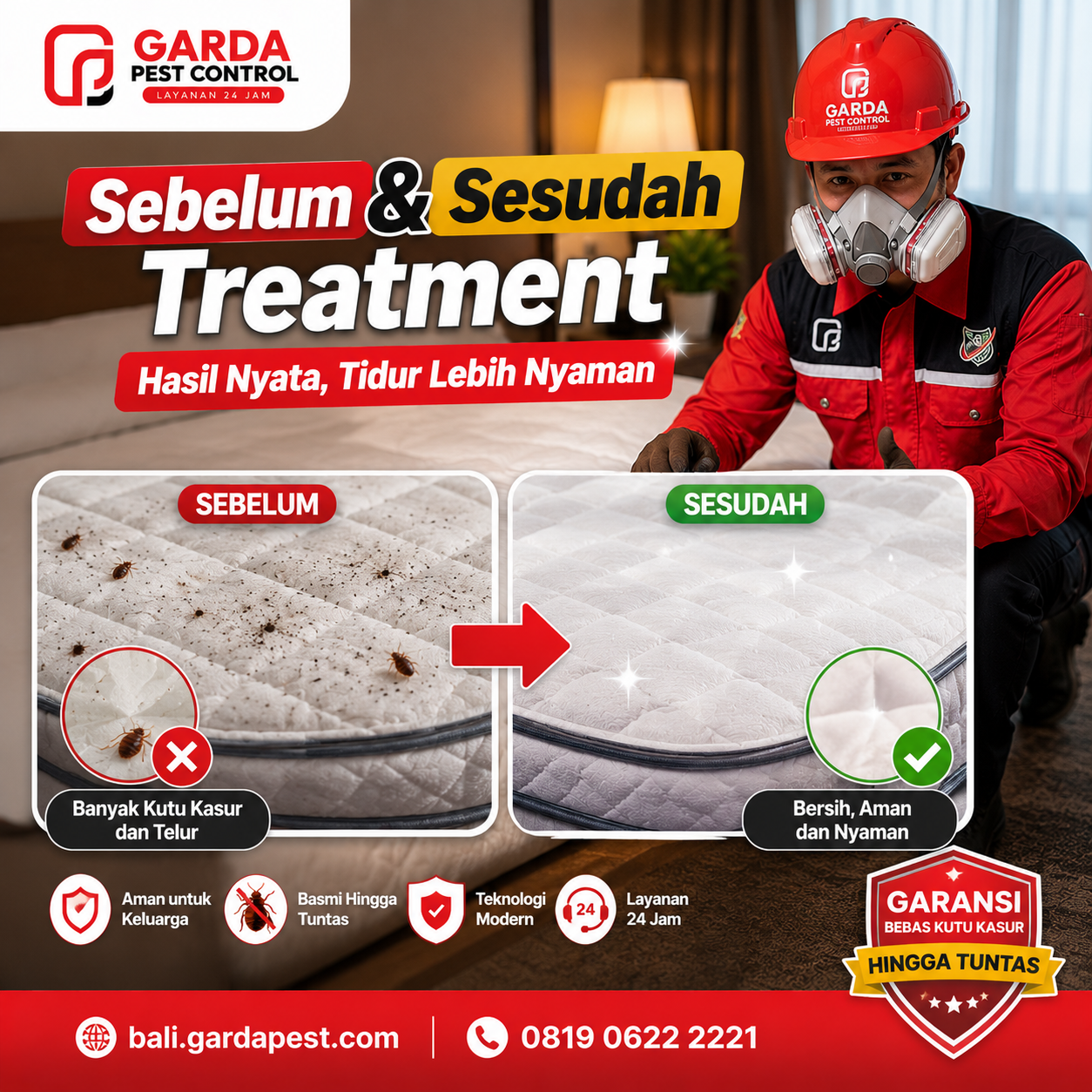 Jasa Pembasmi Kutu Kasur Bali Tedekat: Solusi Tuntas dari Garda Pest Control